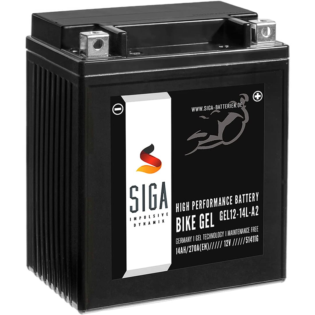 SIGA GEL Motorradbatterie 12V 14Ah 270A/EN GEL Batterie YB14L-A2 GEL12-14L-A2 CB14L-A2 12N14-3A 5141