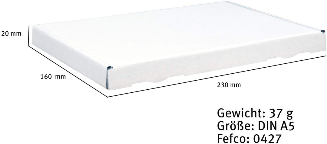 smiley pack 200 Grossbriefkartons 230 x 160 x 20 mm weiss (200 Stück) DIN A5 B5 Grossbrief Versandka