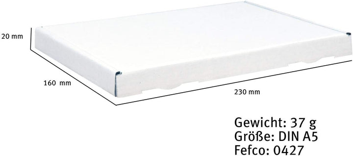 smiley pack 200 Grossbriefkartons 230 x 160 x 20 mm weiss (200 Stück) DIN A5 B5 Grossbrief Versandka