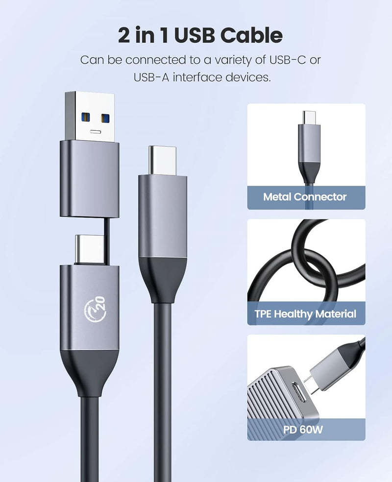 ORICO M.2 NVMe SSD Gehäuse 20 Gbps NVMe Case auf USB C 3.2 Gen2X2, Aluminium Externer Adapter für M2