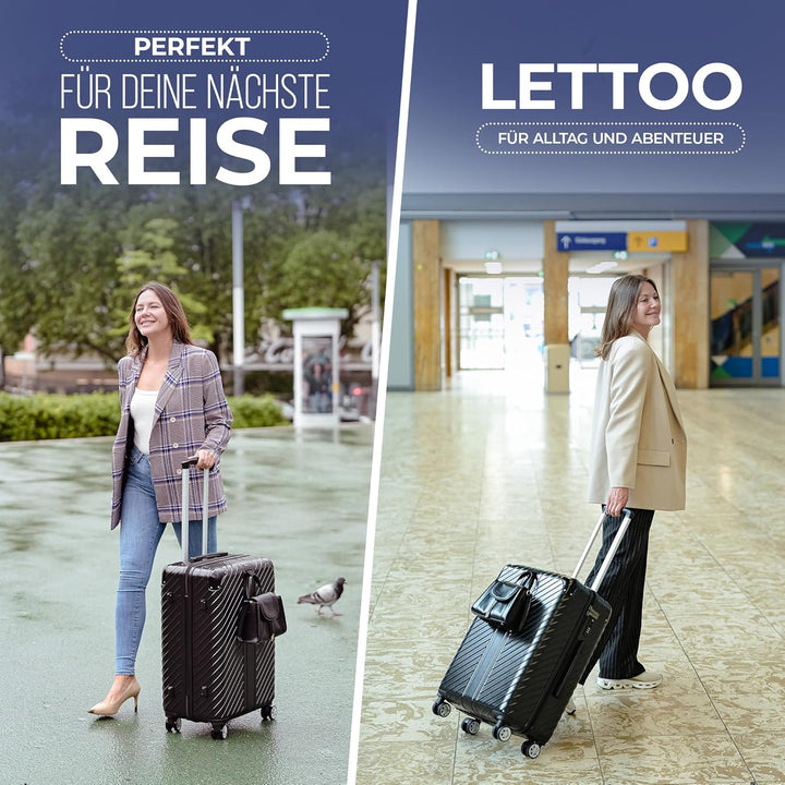 80L (64x44x28) Reisekoffer mit Rollen - Extrem Stabiler Trolley Koffer mit Laptoptaschen-Befestigung