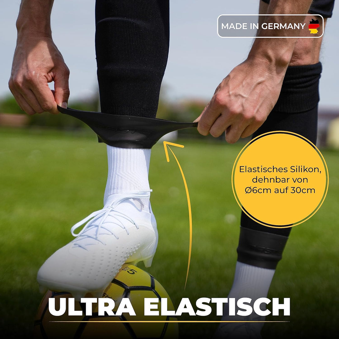 PASTE ® Schienbeinschonerhalter aus Silikon - DAS ORIGINAL - Fussball für Herren, Damen & Kinder 2er