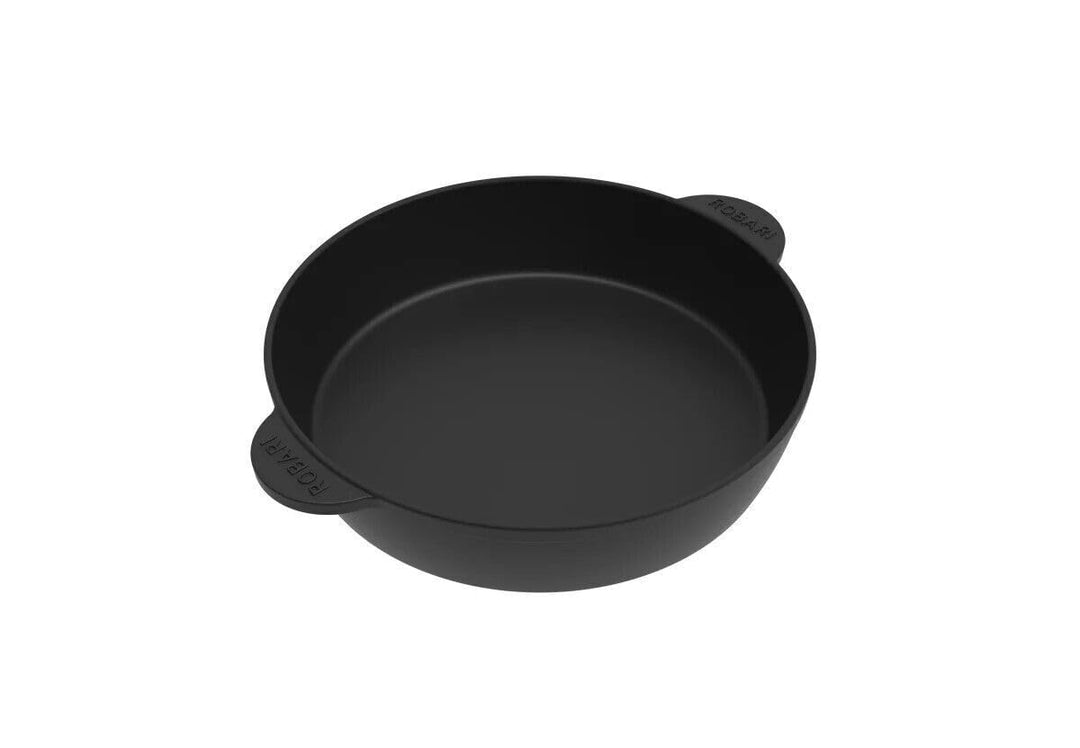 Feuerpfanne mit 2 Griffen - Pfanne aus Gusseisen für alle Herdarten, Gasflamme, Backofen oder Kochen