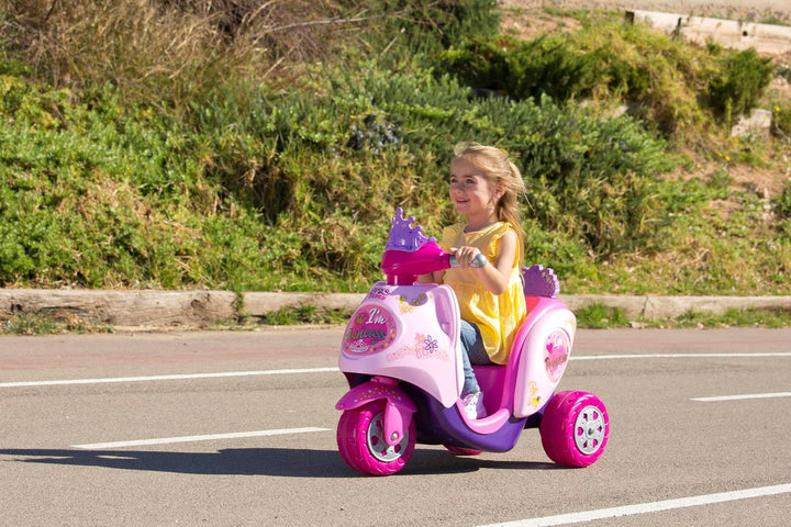FEBER - Scooty Little Princess, 6V rosa Elektroroller und Aufsitzmobile mit Prinzessinnendesign, mit