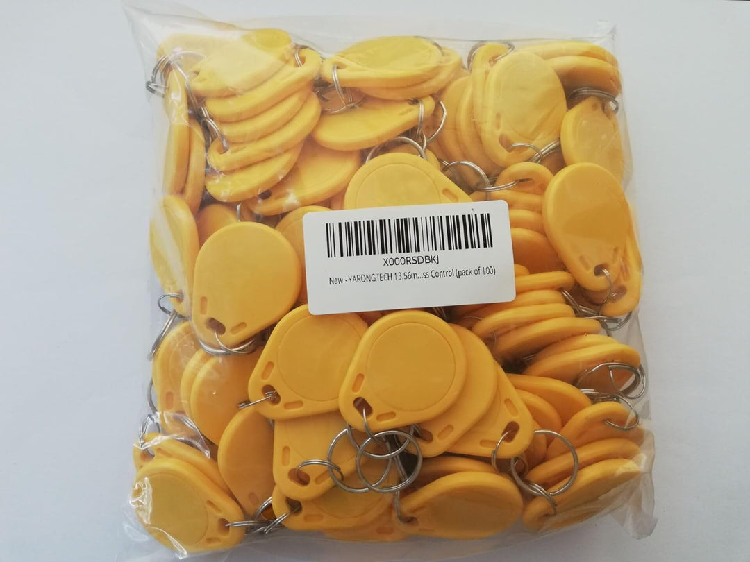 YARONGTECH ISO14443A RFID Schlüsselanhänger 13.56MHz gelb IC Tags MIFARE Classic® 1K Tag für Zugriff