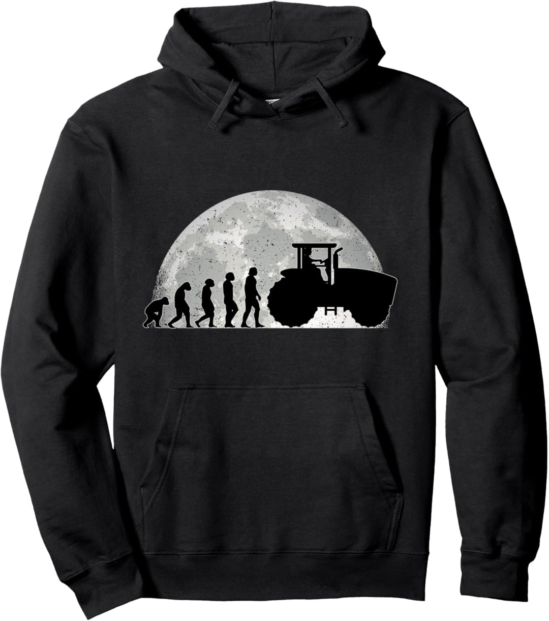 Traktor Evolution Mond Traktorfahrer Landwirt Trecker Bauer Pullover Hoodie