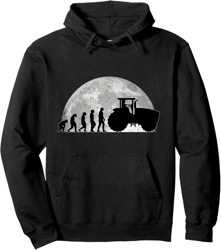 Traktor Evolution Mond Traktorfahrer Landwirt Trecker Bauer Pullover Hoodie