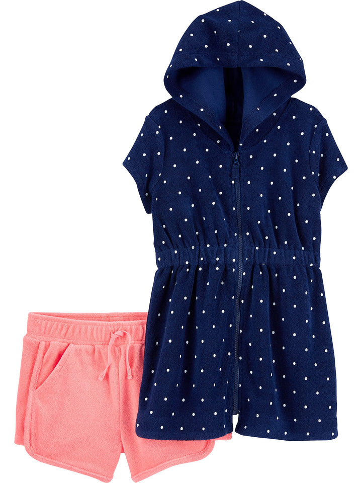 Simple Joys by Carter's Baby - Mädchen Hooded Cover-up and Shorts Badebekleidungs-Set (2er Pack) 6-9