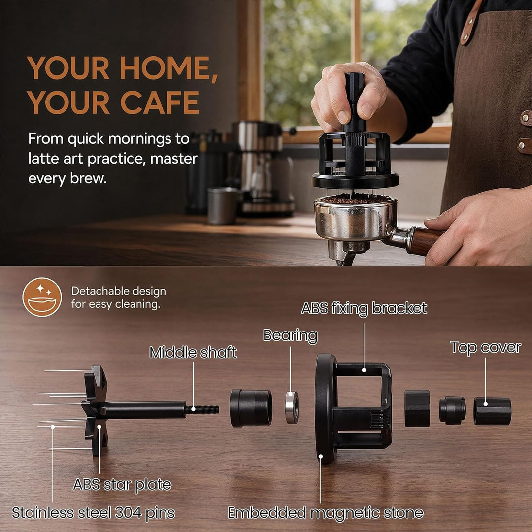 Espresso Nadel Verteiler 58mm Kaffeeverteiler Nadeln Kaffee Tamper Nadel | Verteilerwerkzeug mit 8 N
