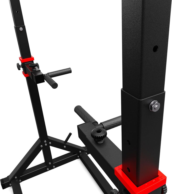 K-Sport: Stationäre Klimmzugstange + Dip Station bis 140kg belastbar, mit Pull-Up Bar & Halterung fü