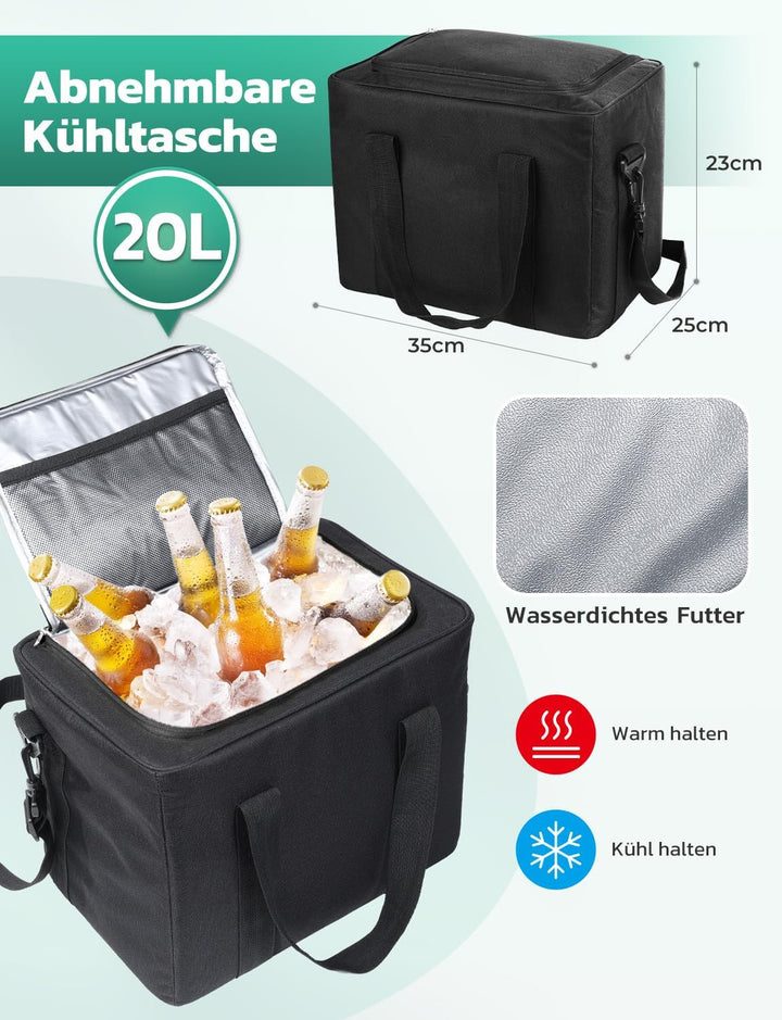 Oasser Kofferraum Organizer faltbar 95L mit integrierter 20L Kühltasche und Deckel Auto Organizer 50
