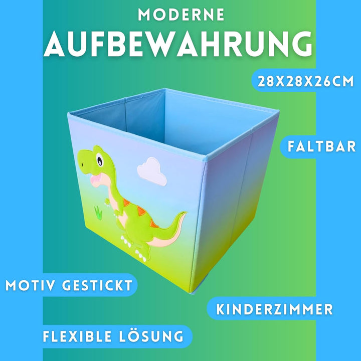 TE-Trend Dinosaurier Motiv grün Regal Aufbewahrungsbox Kinder Kinderzimmer Faltbox Aufbewahrungskorb
