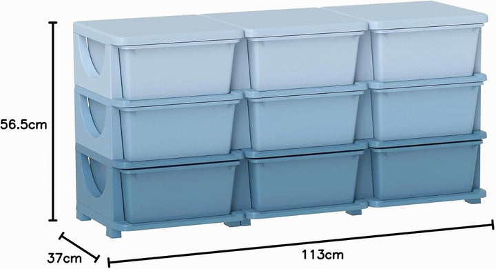 HOMCOM Schubladenschrank für Kinder mit Stauraum Aufbewahrungsboxen Spielzeug-Organizer Spielzeugkis