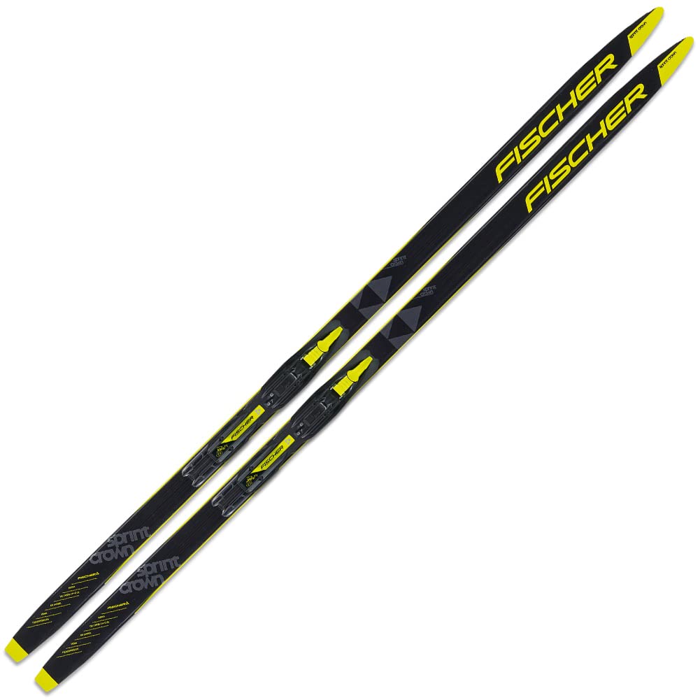 Fischer Kinder Langlaufski Klassik Sprint Crown Set/BDG Tour Step-IN JR IFP black-yellow 160, black-