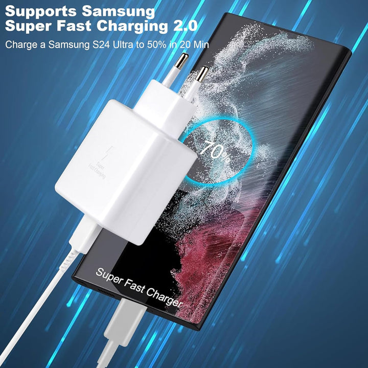 45W USB C Ladegerät Schnellladegerät, Super Fast Charger Netzteil mit 2 m 5A Ladekabel Schnellladeka