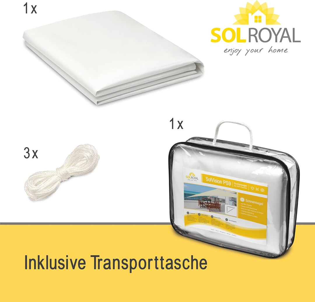 Sol Royal Sonnensegel dreieckig Wasserdicht 3,6x3,6x3,6m Terrasse – Sonnensegel Balkon Segeltuch UV