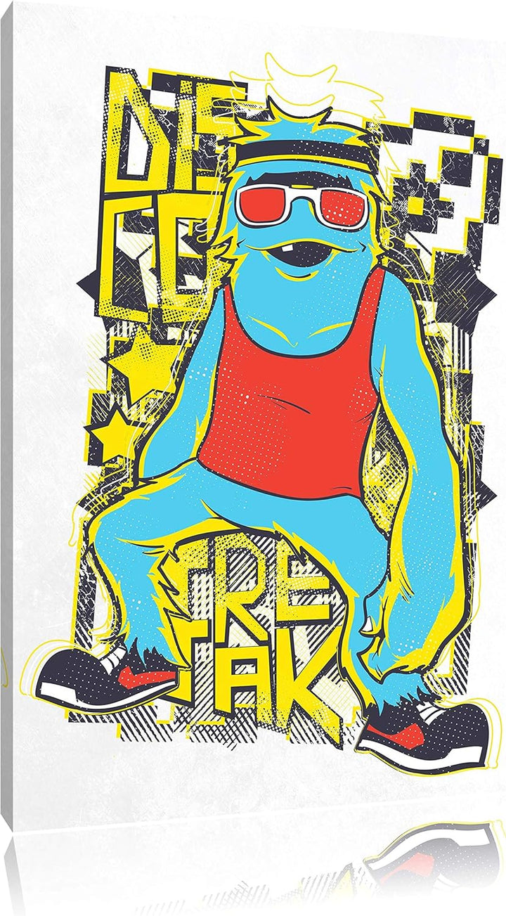 Disco Freak white Leinwandbild Bild auf Leinwand, XXL riesige Bilder fertig gerahmt mit Keilrahmen,