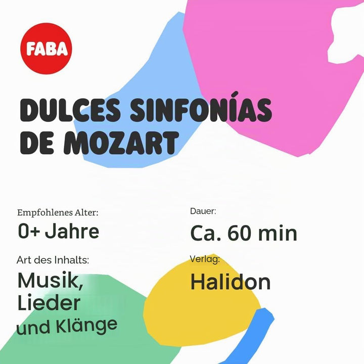 FABA Sound Charakter - süsse Symphonie von Mozart - Lieder - Spielzeug, pädagogische Inhalte, Spanis