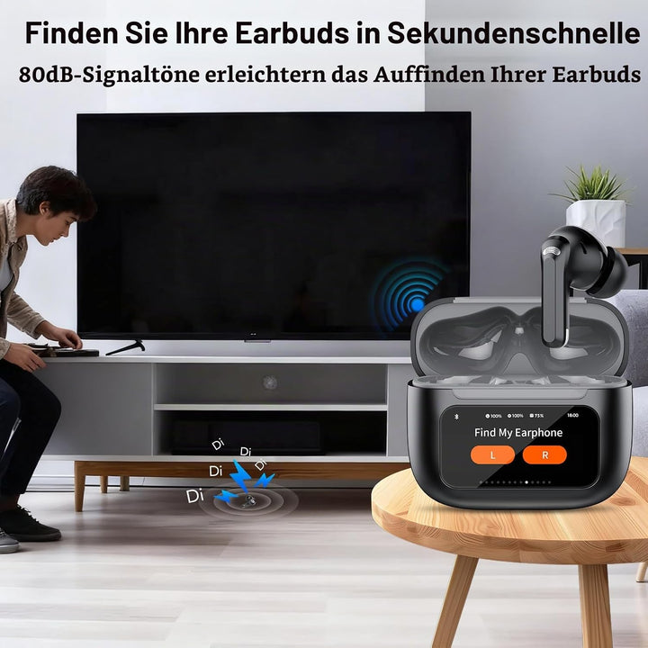 TIMU Bluetooth Kopfhörer mit Touchscreen, 2026 In Ear Kopfhörer Kabellos Bluetooth 5.4 mit ANC+ENC N