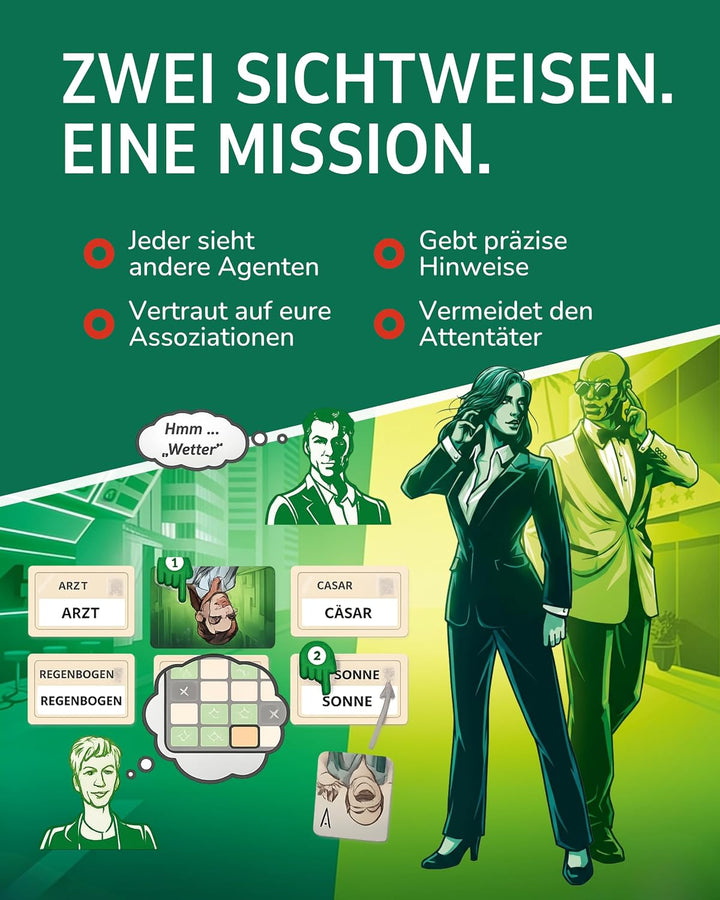 Czech Games Edition CGE Codenames Duett - Kommunikatives Partyspiel mit hohem Wiederspielwert - Spie