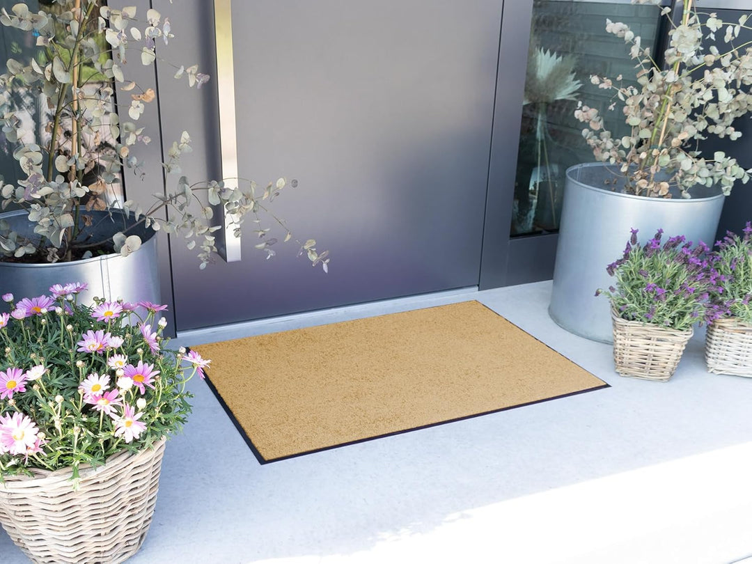 Primaflor Schmutzfangmatte CLEAN – Creme, 60x90 cm | Saugstarke, Schwer entflammbare Fussmatte | Rut