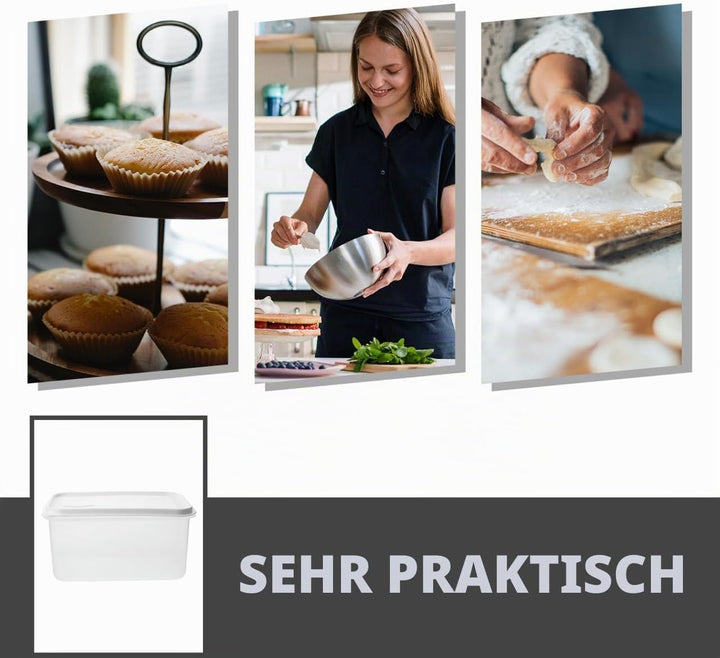 Gärbox Für 1 Kg Brotteig Mit Deckel Stapelbarer Teigbehälter Aus Sicherem Pp Platzsparend Für Küche