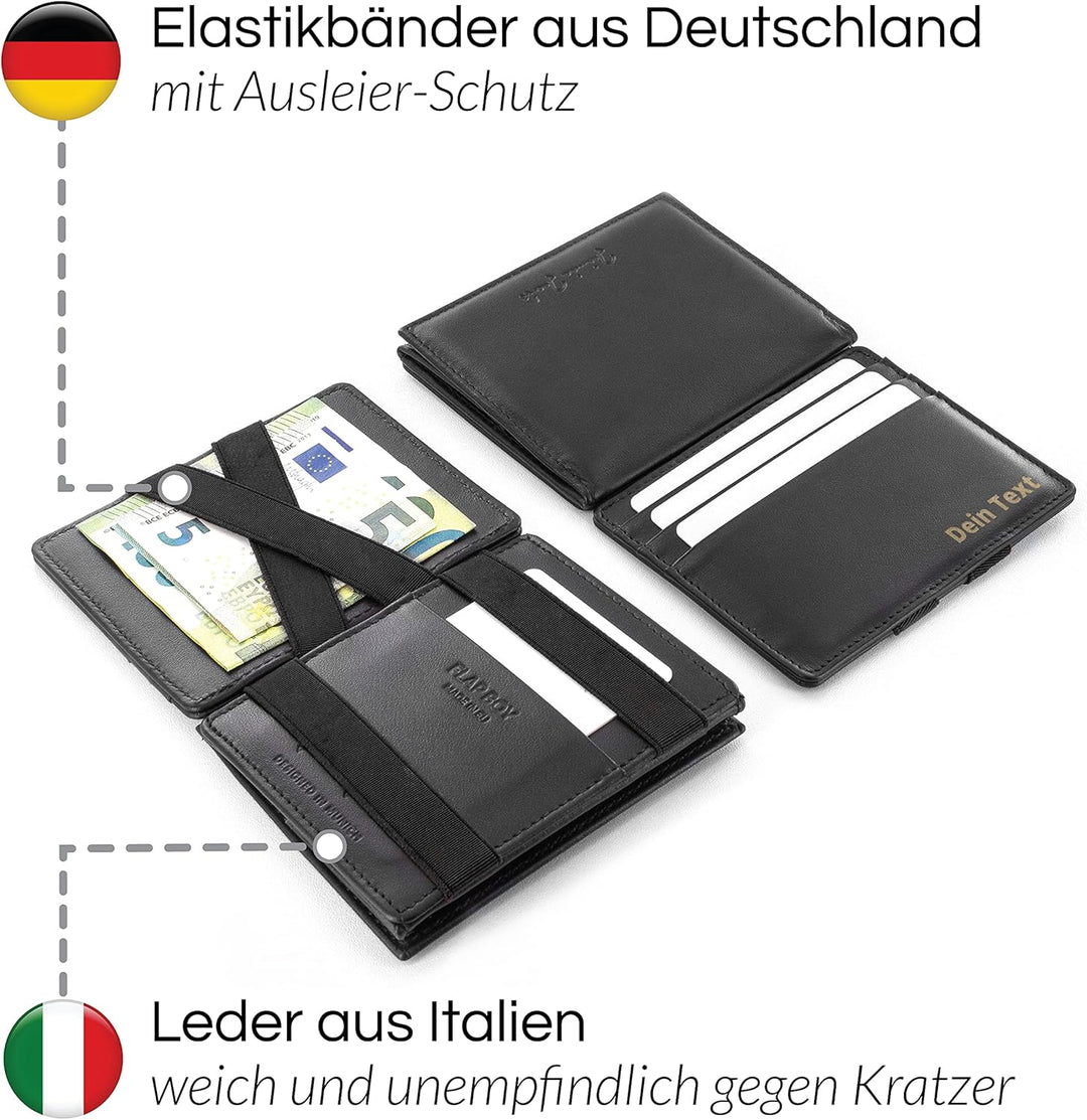 Jaimie Jacobs Flap Boy mit Gravur - Das Original - Magischer Geldbeutel mit Münzfach RFID-Schutz Ges