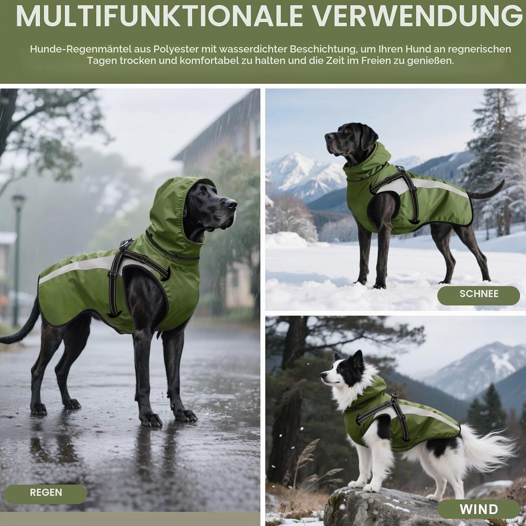 Hund Regenmantel wasserdichte Regenmäntel für Hunde Regenjacken mit Kapuze Haustier Regen Poncho Man
