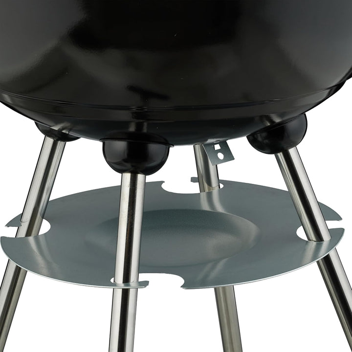 Relaxdays Kugelgrill, Ø 44 cm, Grillrost, Grillkugel mit Ascheschale, Holzkohlegrill mit Rädern, BBQ
