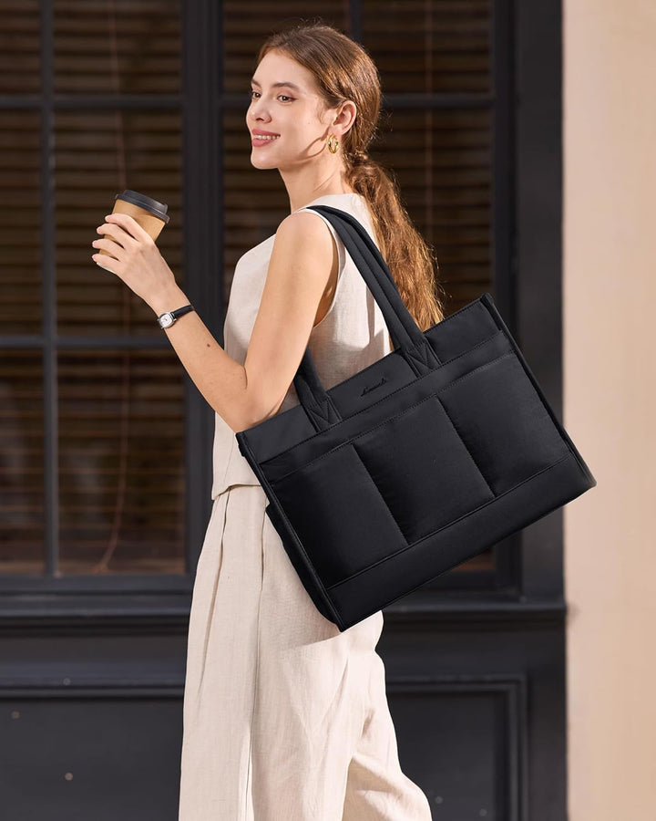 LOVEVOOK Shopper Tasche Damen, Handtasche Mittelgross, leichte Arbeitstasche,15,6 Zoll Laptoptasche