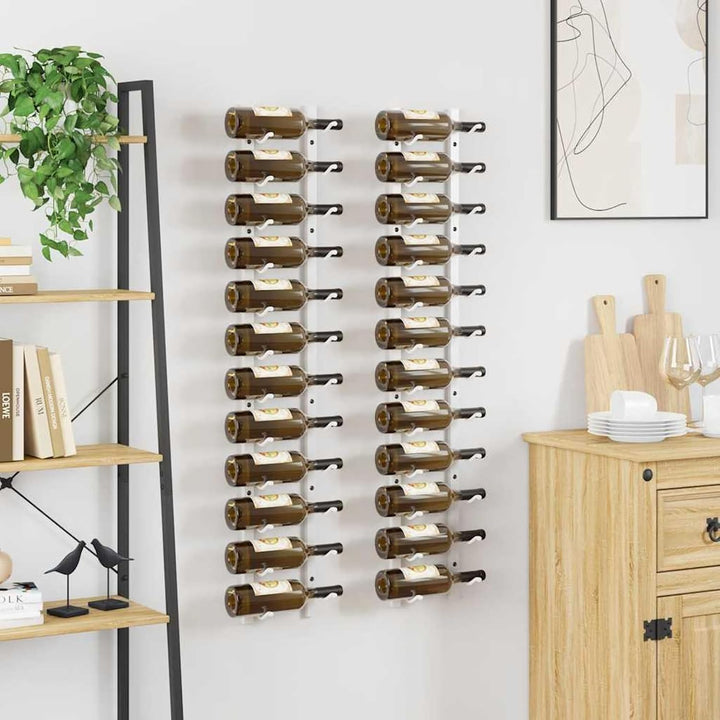 Gecheer 2 STK. Wand Weinregal Metall Flaschenregal für 12 Flaschen Hängeregal Aufbewahrungsregal für