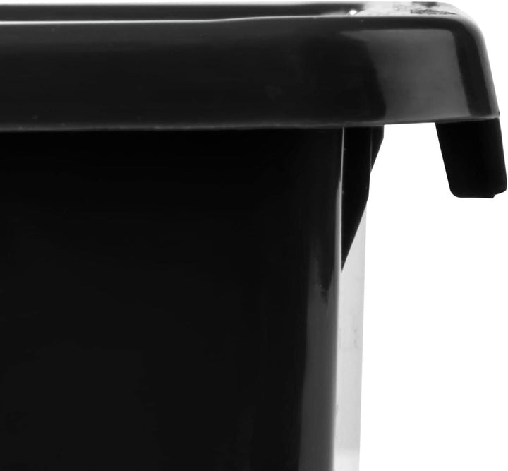 10x Stapelbox 195 x 90 x 120 mm - Stapelboxen Set - Sichtbox Sichtlagerboxen Lagerbox, Schwarz, 10