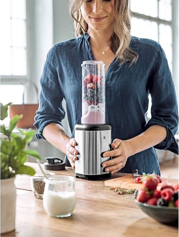 WMF Kult X Entsafter elektrisch Obst Gemüse aus Edelstahl, 500W, Slow Juicer für grosse Fruchtstücke