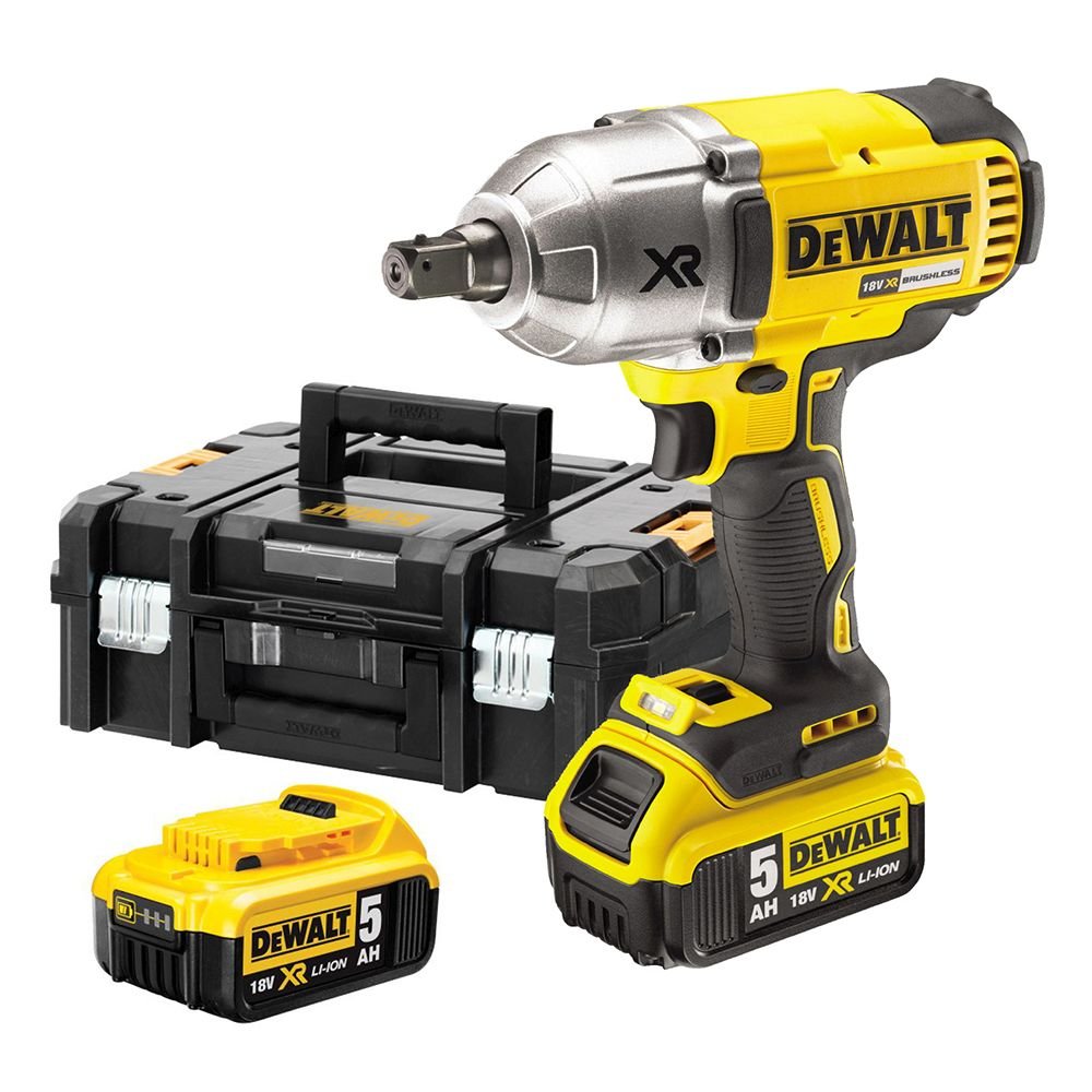 DeWalt 18 V, 5,0 Ah Akku-Schlagschrauber (Drehmoment max. 950 Nm, 1/2 Zoll Aussenvierkant-Aufnahem,