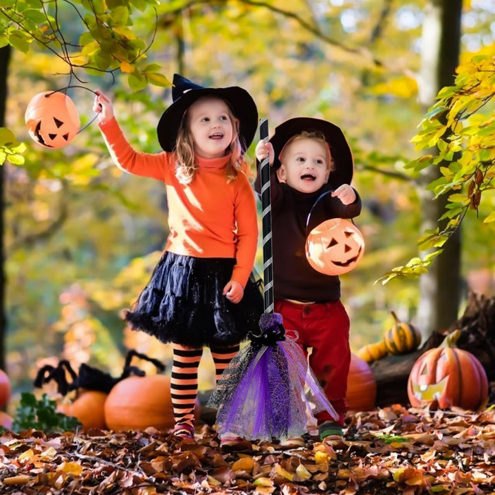 Halloween Hexenbesen Zauberstab Kostüm Besen für Mädchen Kinder Halloween Tischdeko Hexenkostüm Zaub