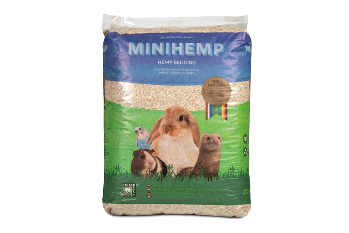 48 l, Einstreu für Kleintiere (HempFlax Mini Hemp 3 kg), Natürliches Hanf-Einstreu und Nistmaterial,