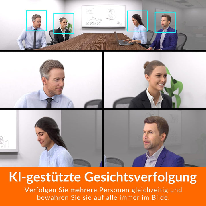 Innex C831 180° Panorama 4K Webcam mit mikrofon, KI-Gesichtsverfolgung für Windows, Mac, Plug-and-Pl