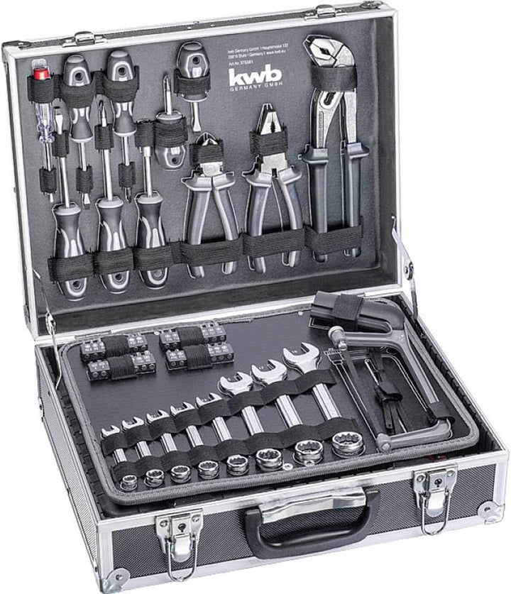 kwb Werkzeugkoffer aus robustem Aluminium inkl. 199-tlg. hochwertigem Werkzeug-Set als perfekte Grun