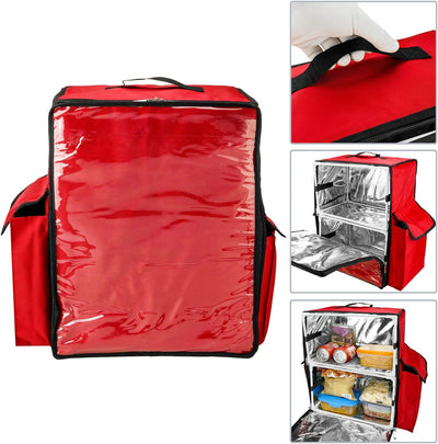 CityBAG - Isothermer Rucksack 39 x 50 x 25 cm rot für Grillabende und Lieferung von Lebensmittelbest