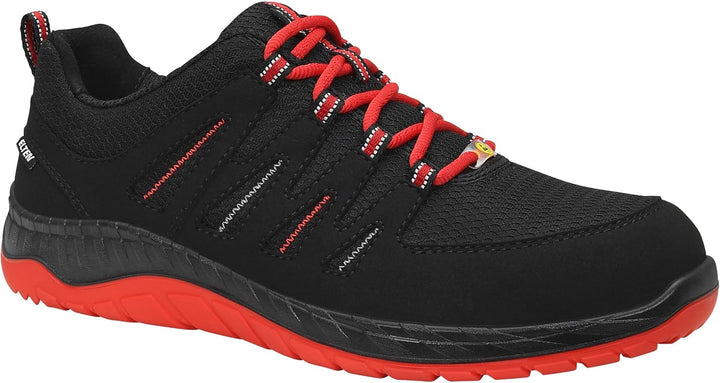 ELTEN Sicherheitsschuhe MADDOX Black-Red Low S3, Herren, sportlich, leicht, schwarz/rot, Stahlkappe