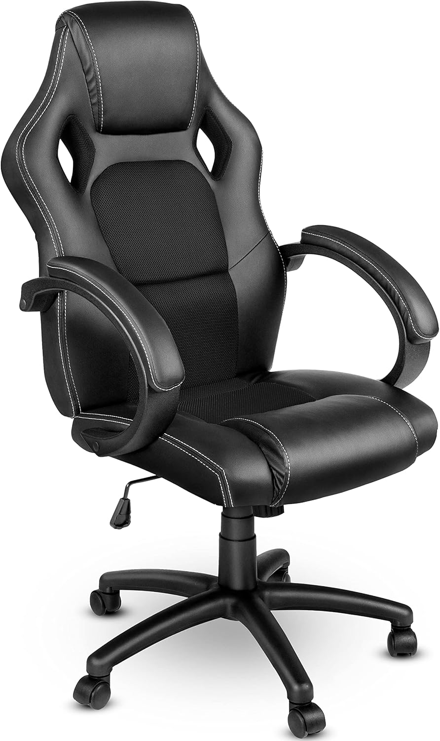 Racing Chefsessel Bürostuhl Drehstuhl 14 Farbvarianten, gepolsterte Armlehnen, Wippmechanik, Lift SG