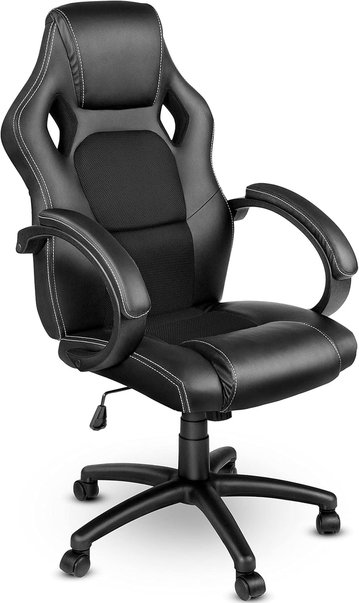 Racing Chefsessel Bürostuhl Drehstuhl 14 Farbvarianten, gepolsterte Armlehnen, Wippmechanik, Lift SG