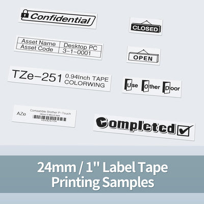 COLORWING TZe-251 24mm kompatibel für Brother P-touch Schriftband TZe251 TZ-251 Laminiert Etikettenb