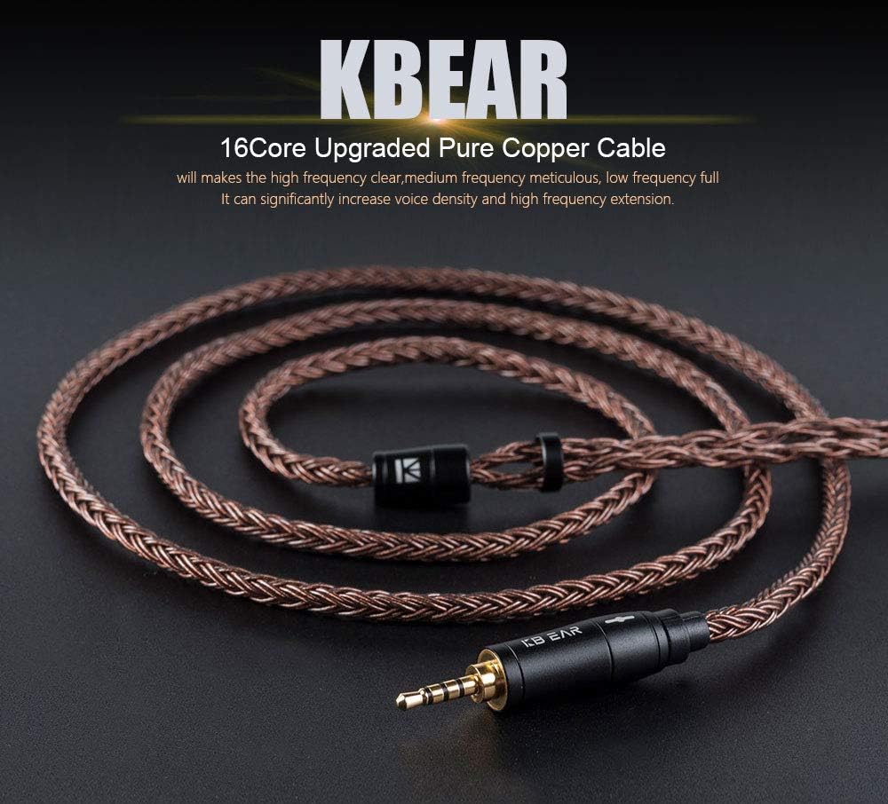 KBEAR 16 Core Silber Überzogene Draht Kopfhörer Upgrade Kabel Kopfhörer Ersatz Ohrhörer Austauschkab