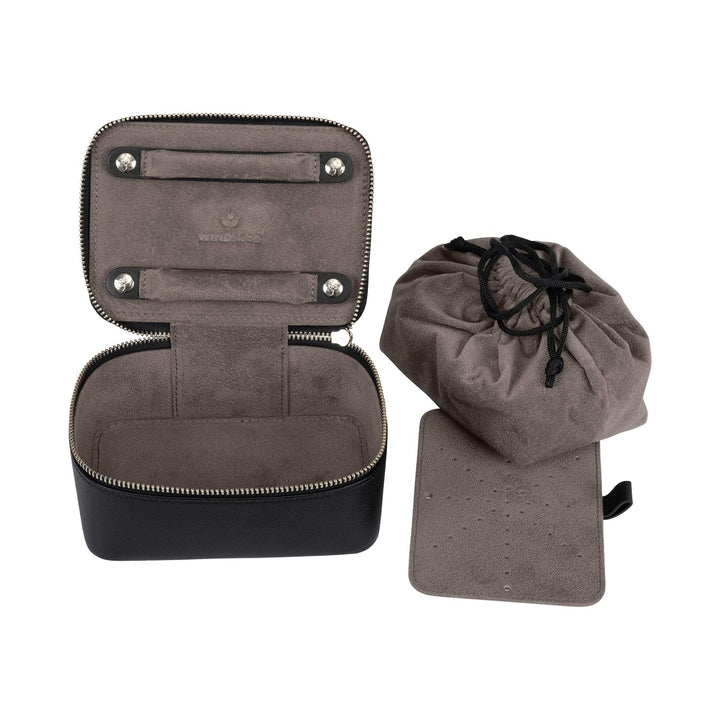 Windrose Nappa - Schmucketui 14 cm black Schwarz, Schwarz