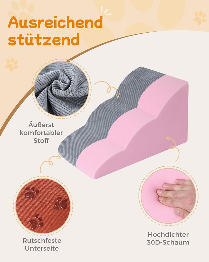 Hundetreppe für Kleine Hunde 30CM hohe 3-stufige kleine Hundefussstufen 32x60x30CM für Sofa und hohe