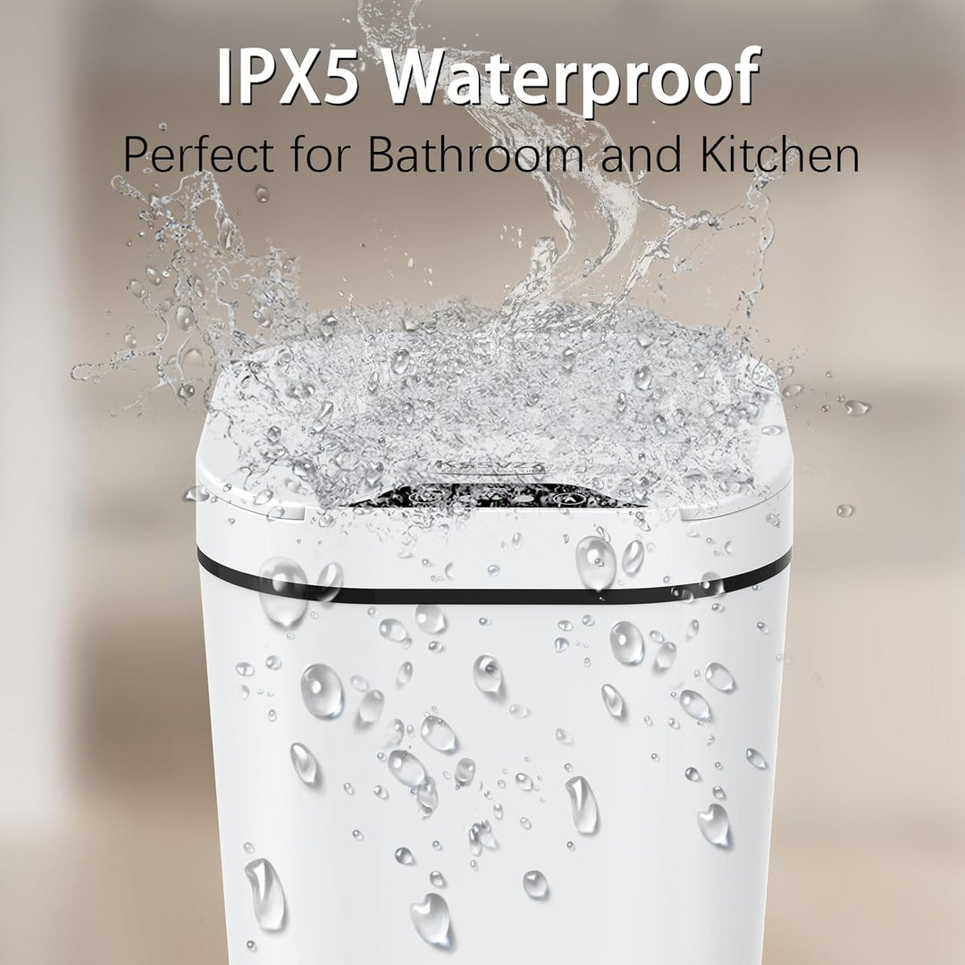 2er Set Mülleimer Bad mit Sensor, 10L Automatischer Mülleimer mit Deckel, Elektrischer Mülleimer für