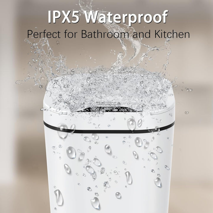 2er Set Mülleimer Bad mit Sensor, 10L Automatischer Mülleimer mit Deckel, Elektrischer Mülleimer für