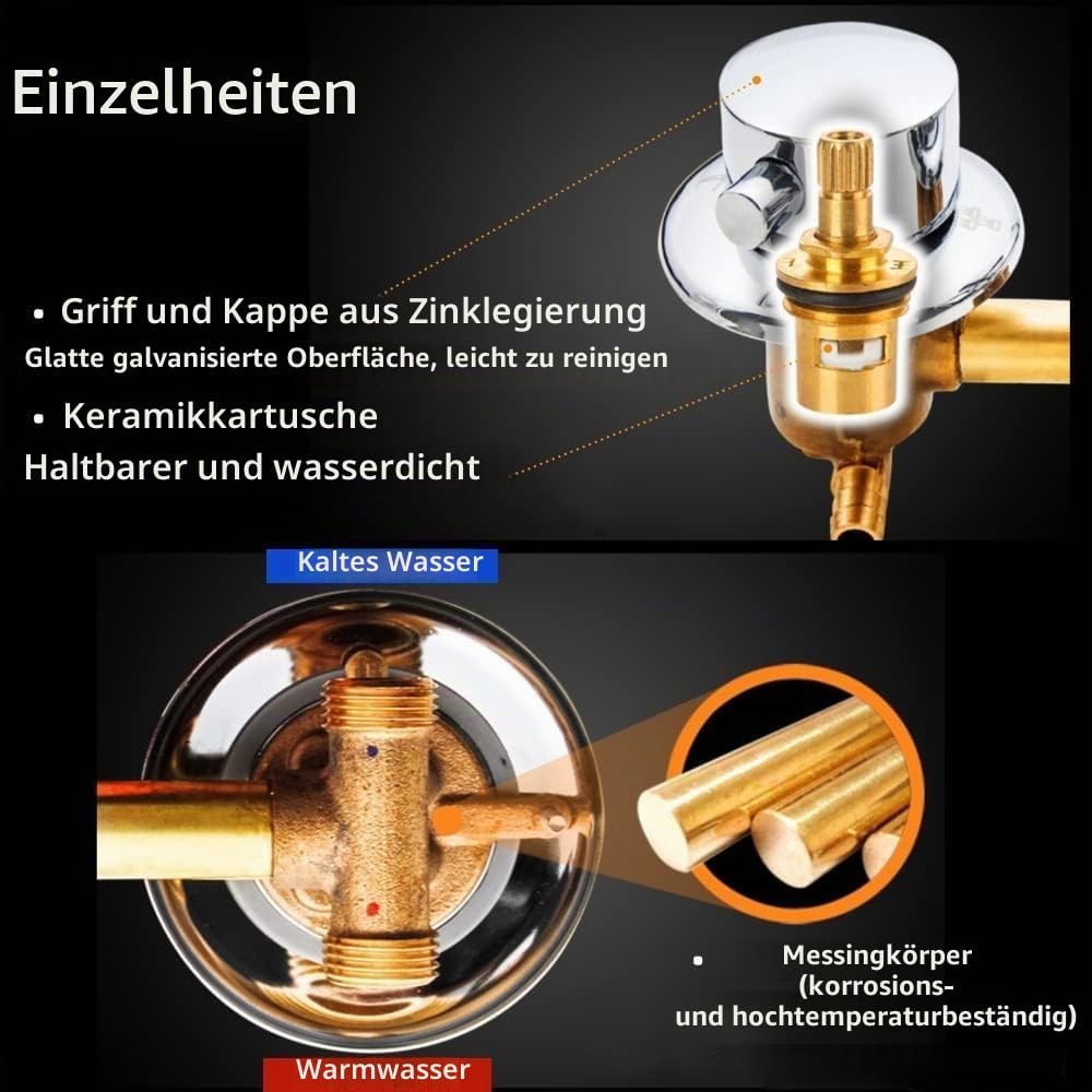 AFRUDDR 2/3/4/5 Wege Wasserablauf Schraubengewinde Mittenabstand 10cm 12,5cm Mischventil Messing Bad