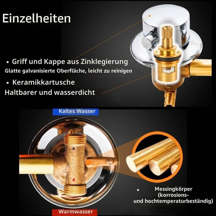 AFRUDDR 2/3/4/5 Wege Wasserablauf Schraubengewinde Mittenabstand 10cm 12,5cm Mischventil Messing Bad